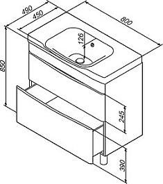 Am.Pm Тумба под раковину Like 80, напольная, белый глянец – фотография-3